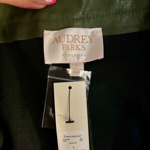 Francesca's Faux Leather Pants (Green)- New With Tags!!